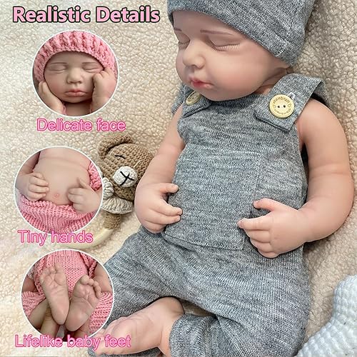 Miniatura 2 de Muñecas de bebé Reborn de silicona realistas de cuerpo completo de 20 pulgadas, muñeca de bebé realista que se ve en la vida real muñeca de bebé