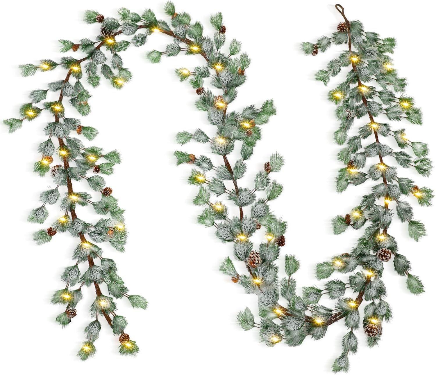 Chuangdi 15 Feet LED Christmas Pine Garlands Fairmont Pine