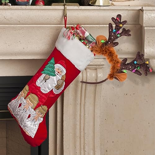 Miniatura 7 de ArtCreativity Diademas de reno de Navidad iluminadas, juego de 4 diademas de cuernos de reno de Navidad, diademas de orejas de reno con luces LED y