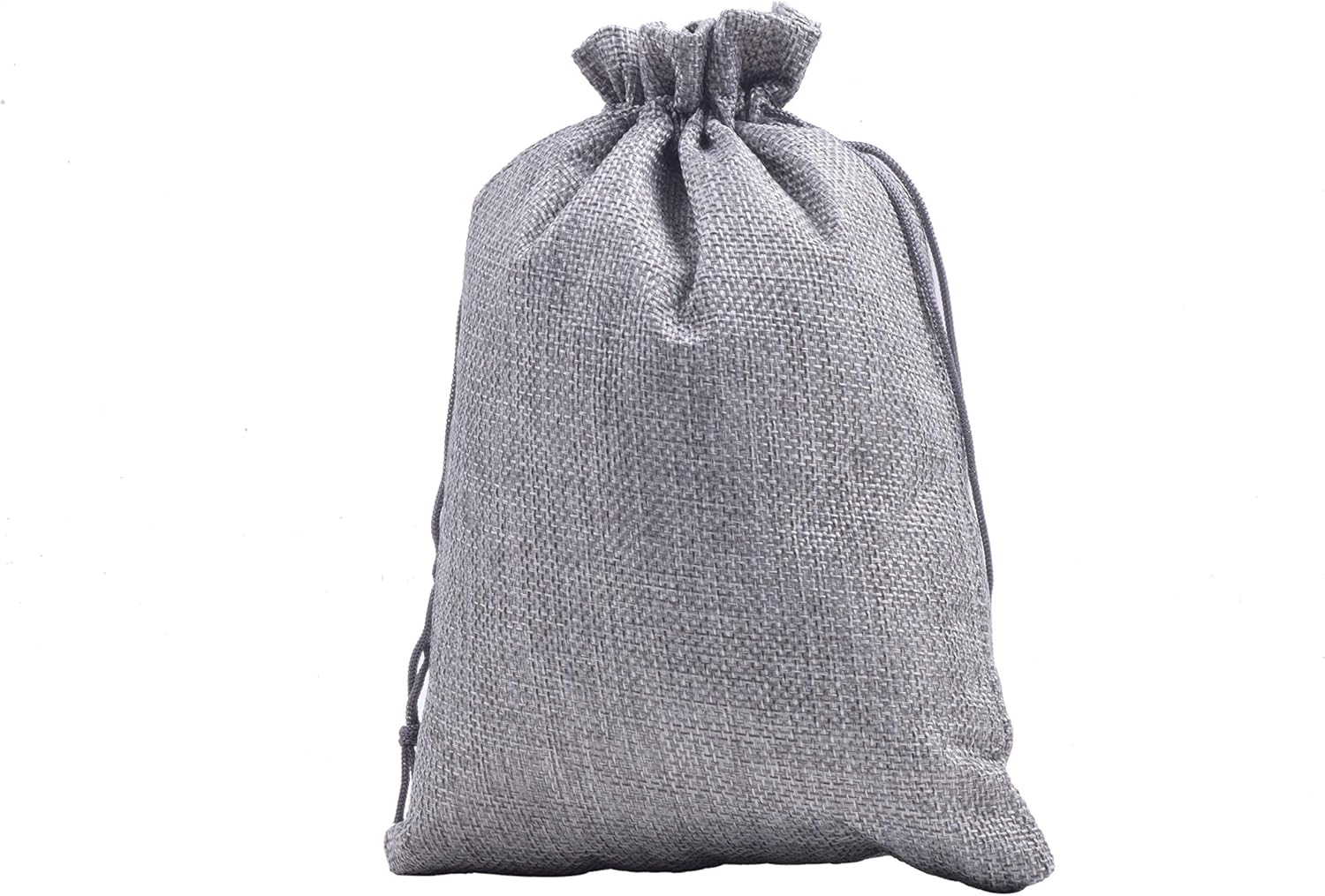 Sansam 10pcs Drawstring Burlap Gift Bags, 6.8×9.2 Inch Grey Jute Lining Burlap Favor Sacks For Herb, Spices, Jute Treat Bags for Christmas, Wedding, Party,Household Storage