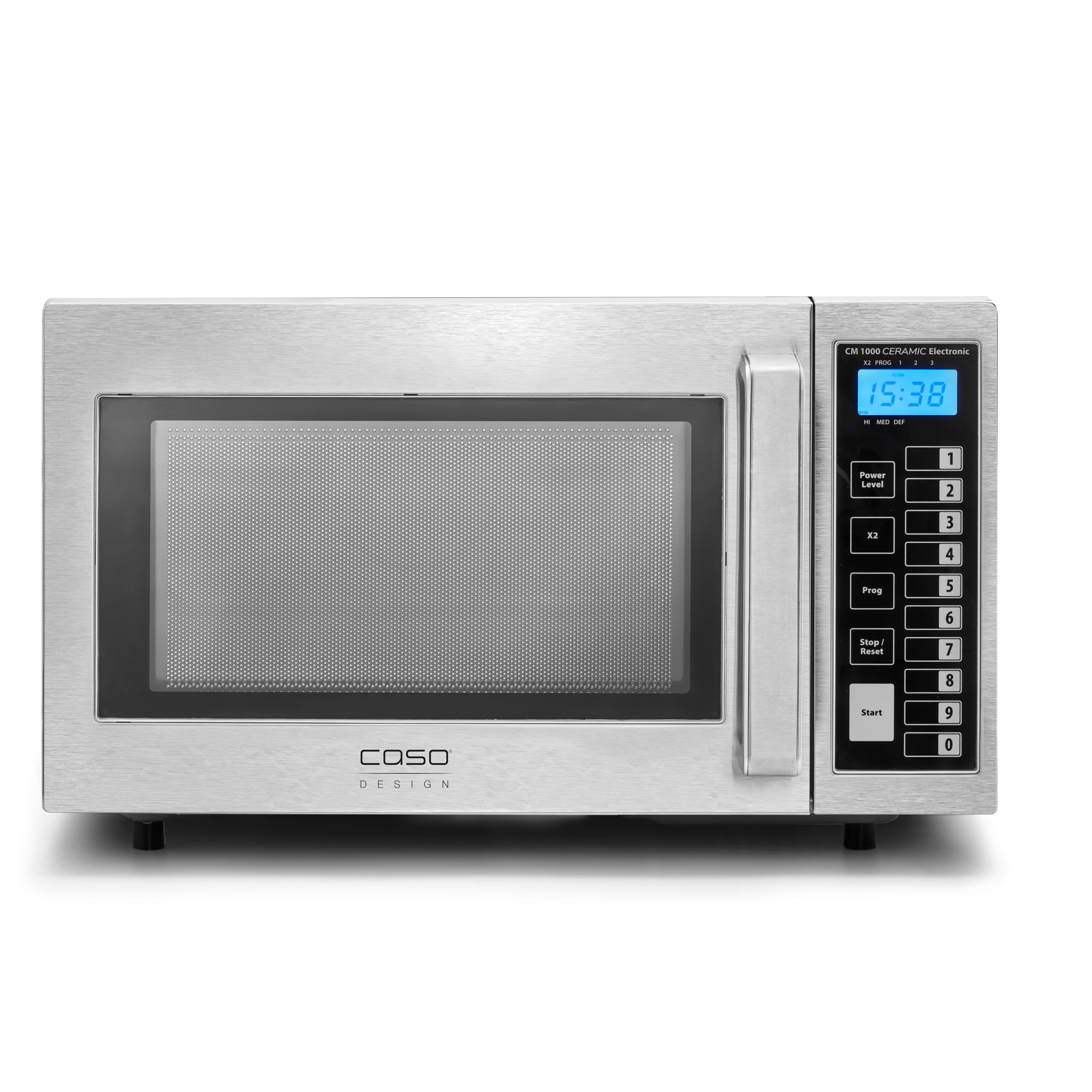 CASO CM1000 Ceramic Electronic - Microonde commerciale per ristorazione, forno a microonde, 1000 Watt, 25 litri, 6 livelli di potenza, fondo Casotek, timer fino a 60 minuti