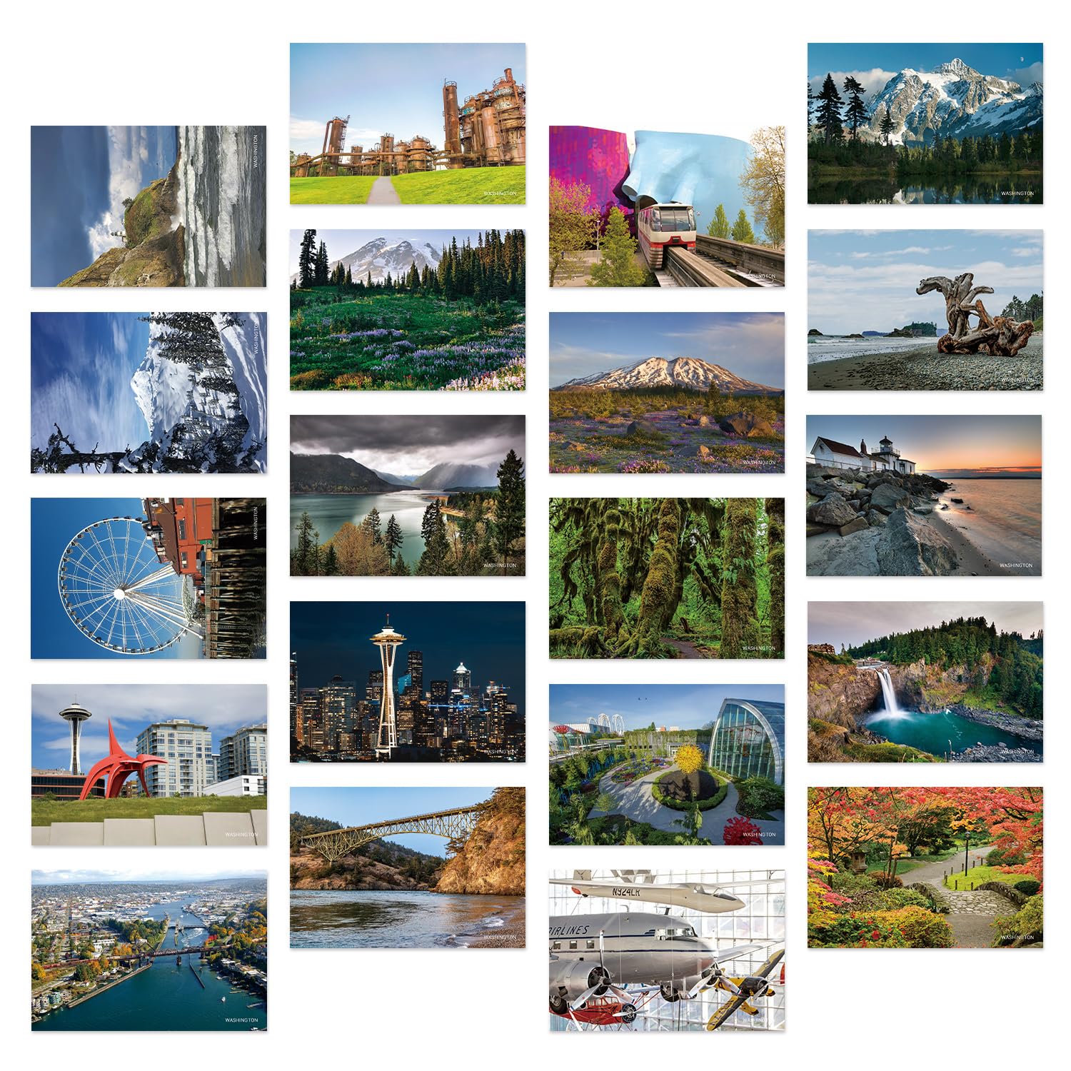 Dear Mapper Vintage United States Washington Landscape Postcards Pack 20pc/Set Postcards from Around the World Greeting Cards for Business World