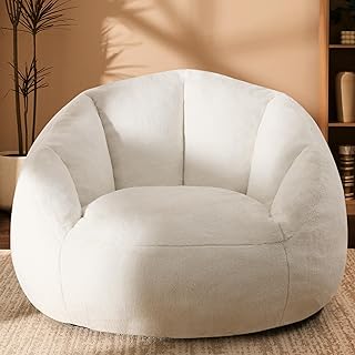 Giant Bean Bag Chair for Adults - Comfy Plush Round Shell Soft Accent Ch...