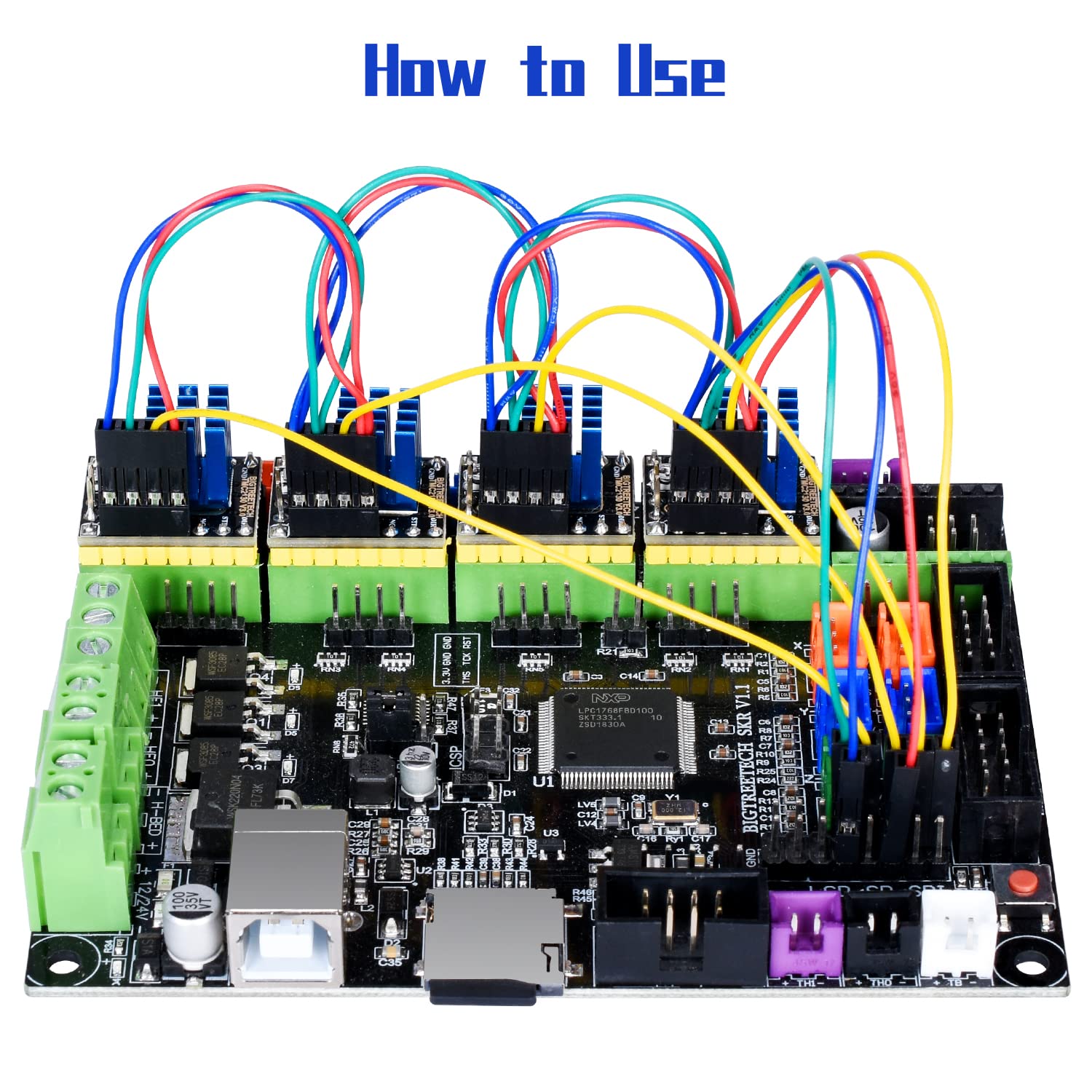 BIQU Ultra-Silence TMC2130 V3.0 SPI Controlador de motor paso a paso con disipador de calor para placa de control SKR V1.3 MKS GEN L rampas 1.6 / 1.5 (4 piezas / juego)