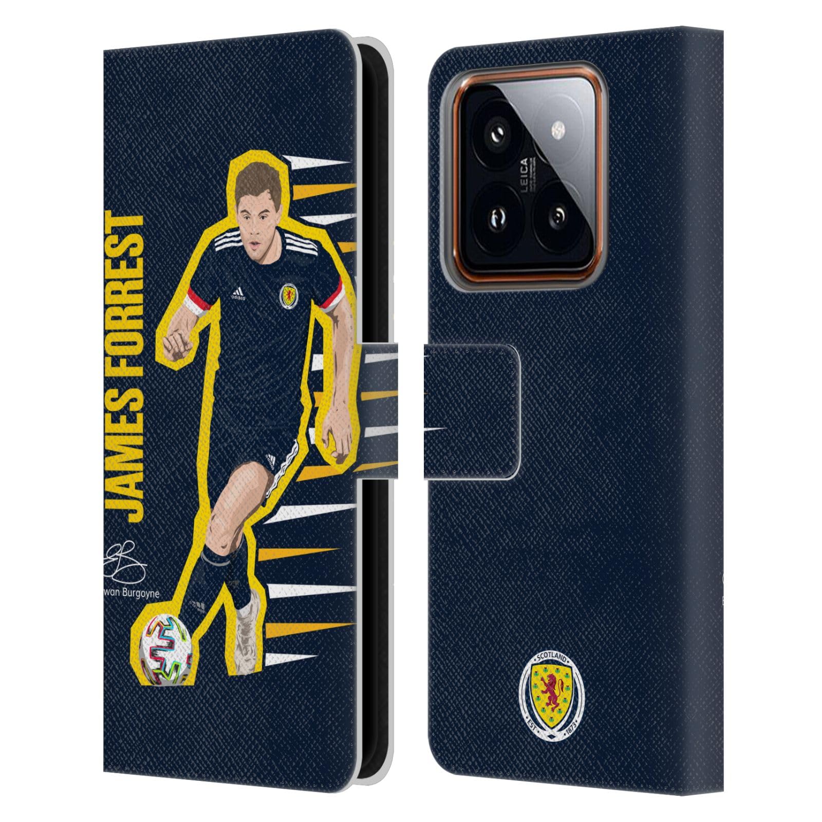 Head Case Designs Officially Licensed Scotland National Football Team James Forrest Players Leather Book Wallet Case Cover Compatible with Xiaomi 14