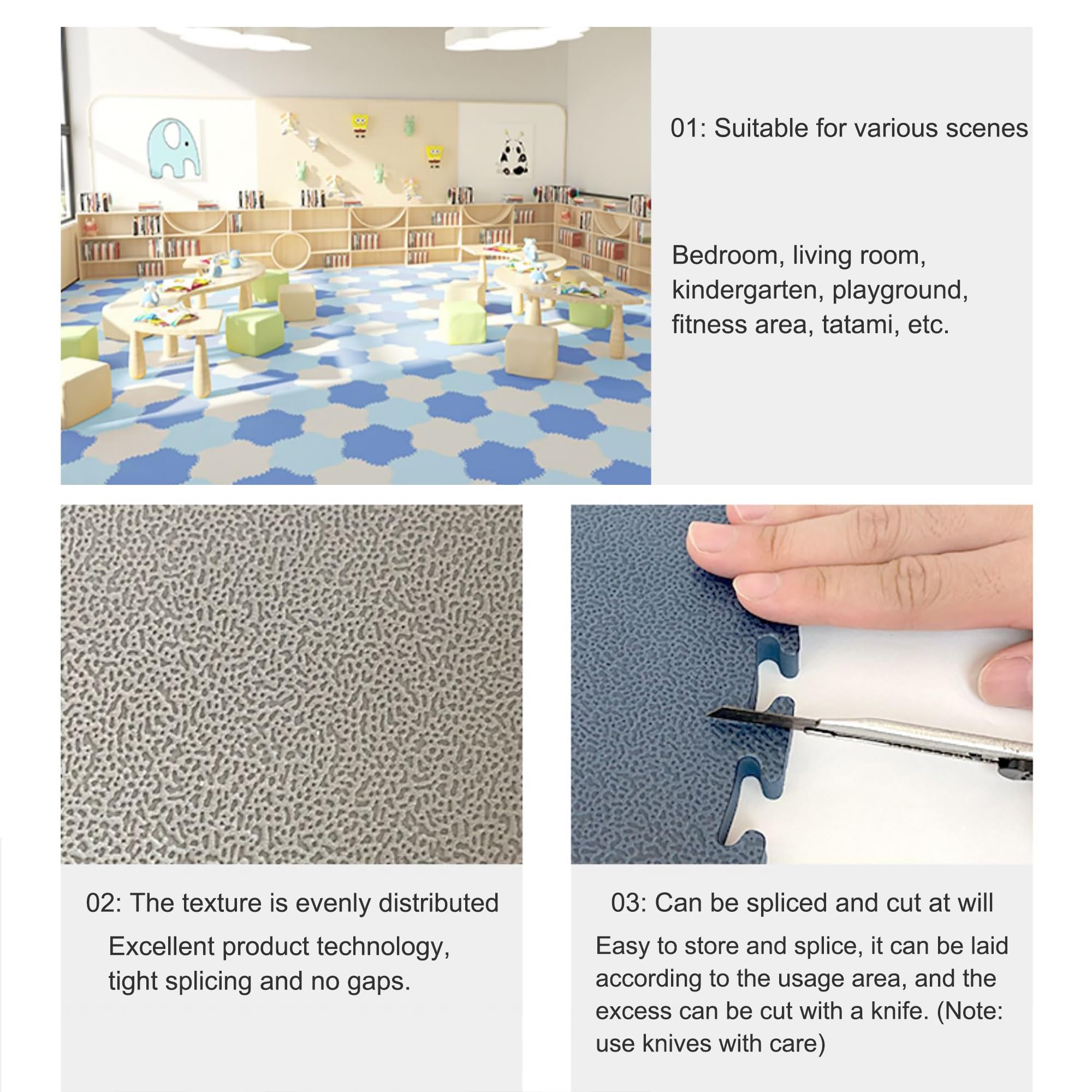 Tappeto Gioco colorato a 9 Tessere per Bambini, Puzzle Irregolare in Schiuma per Bambini e Neonati, tappetini componibili per Palestra, cameretta, Sala Giochi - Tappeto Morbido e Sicuro per