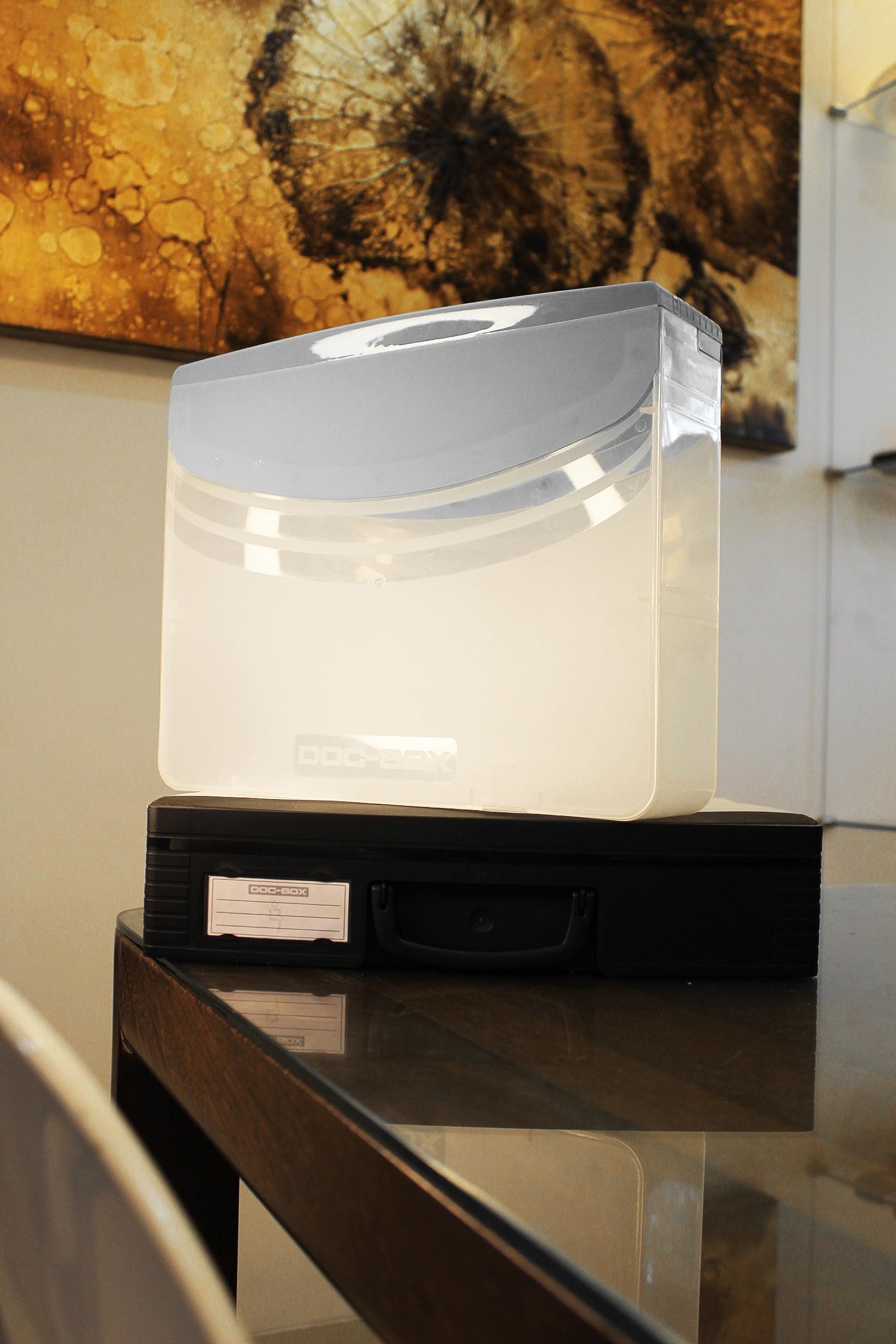 Infomate Doc-Box - Rigid A4 Pp Document Storage File Folder Document Box, Paper Document Organizer Portable For Offices, Schools, Firms Etc, Water Repellant - Grey 1 Doc Box