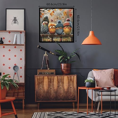 Miniatura 6 de Rompecabezas de 1000 piezas con diseño de pájaro de otoño para adultos, diseño de paisaje de otoño, diseño de plantas, mariposa y libélula