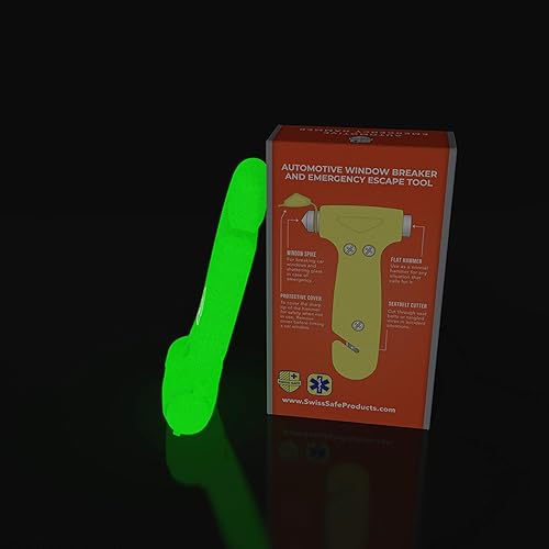 Vista 16 de Swiss Safe - Martillo de emergencia 5 en 1 para coche Resplandor