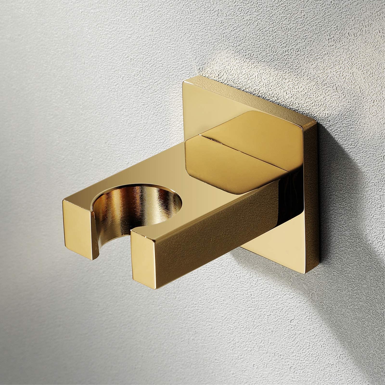 AKAZI Duschkopfhalter aus Messing, Handbrausehalterung, Wandmontage, Duschhalterung, quadratischer Duschhalter, viele Farben sind erhältlich, gebürstetes Gold (Titanium Gold)