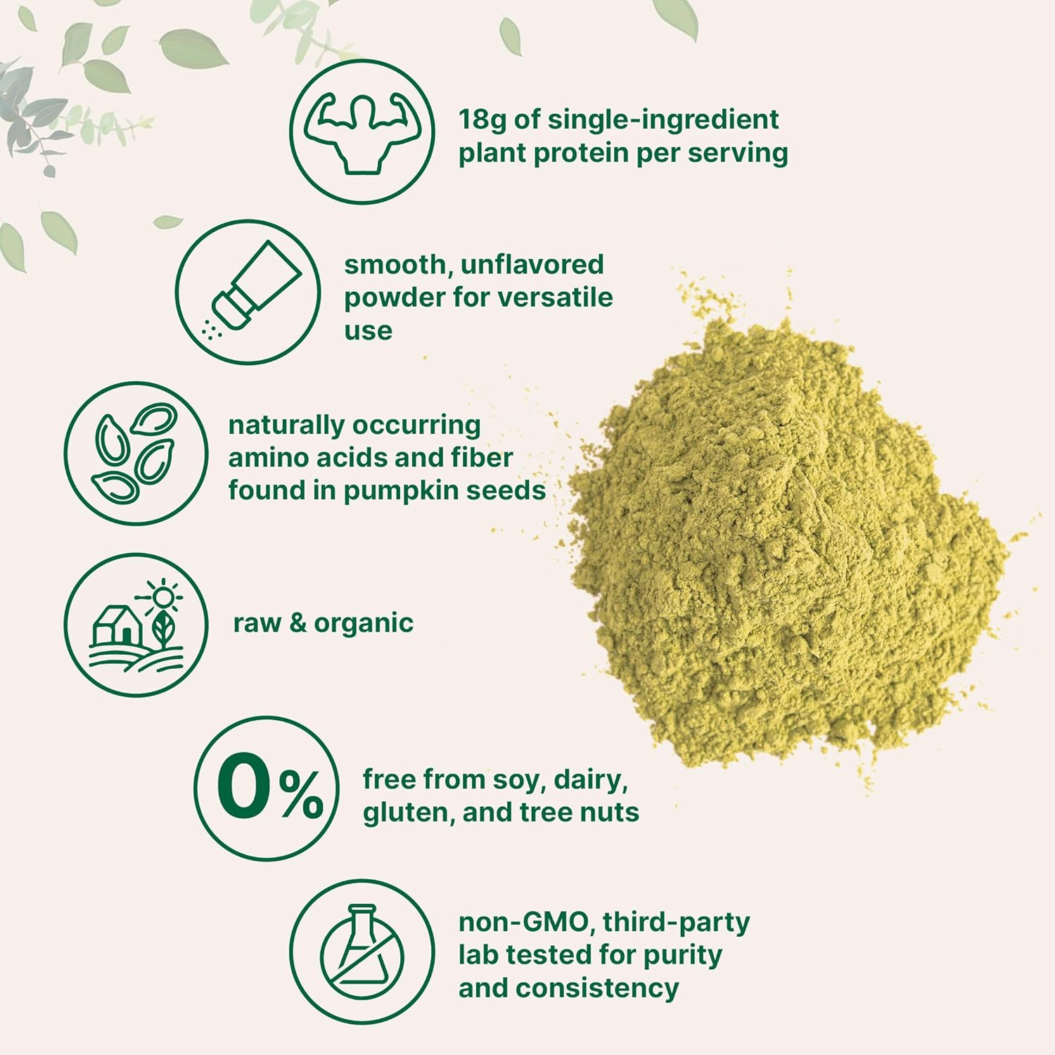 Organic Pumpkin Seed Protein Powder, 2lb | Raw Plant-Based Protein | Single-Ingredient Powder | Smooth Texture & Versatile Use | Non-GMO, Soy Free - Image 3