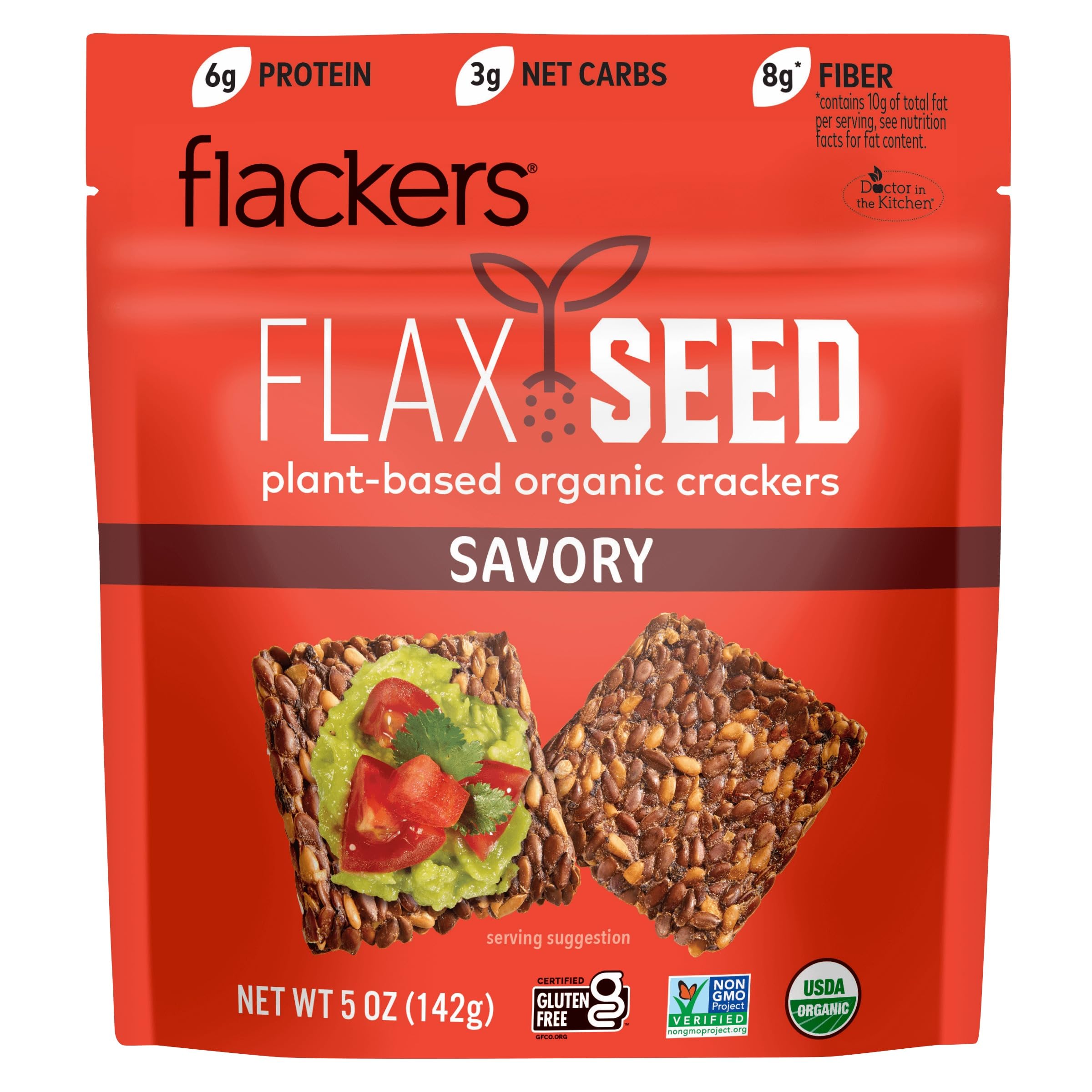 Doctor In The Kitchen Savory Flackers, 5 Ounce - 12 per case.