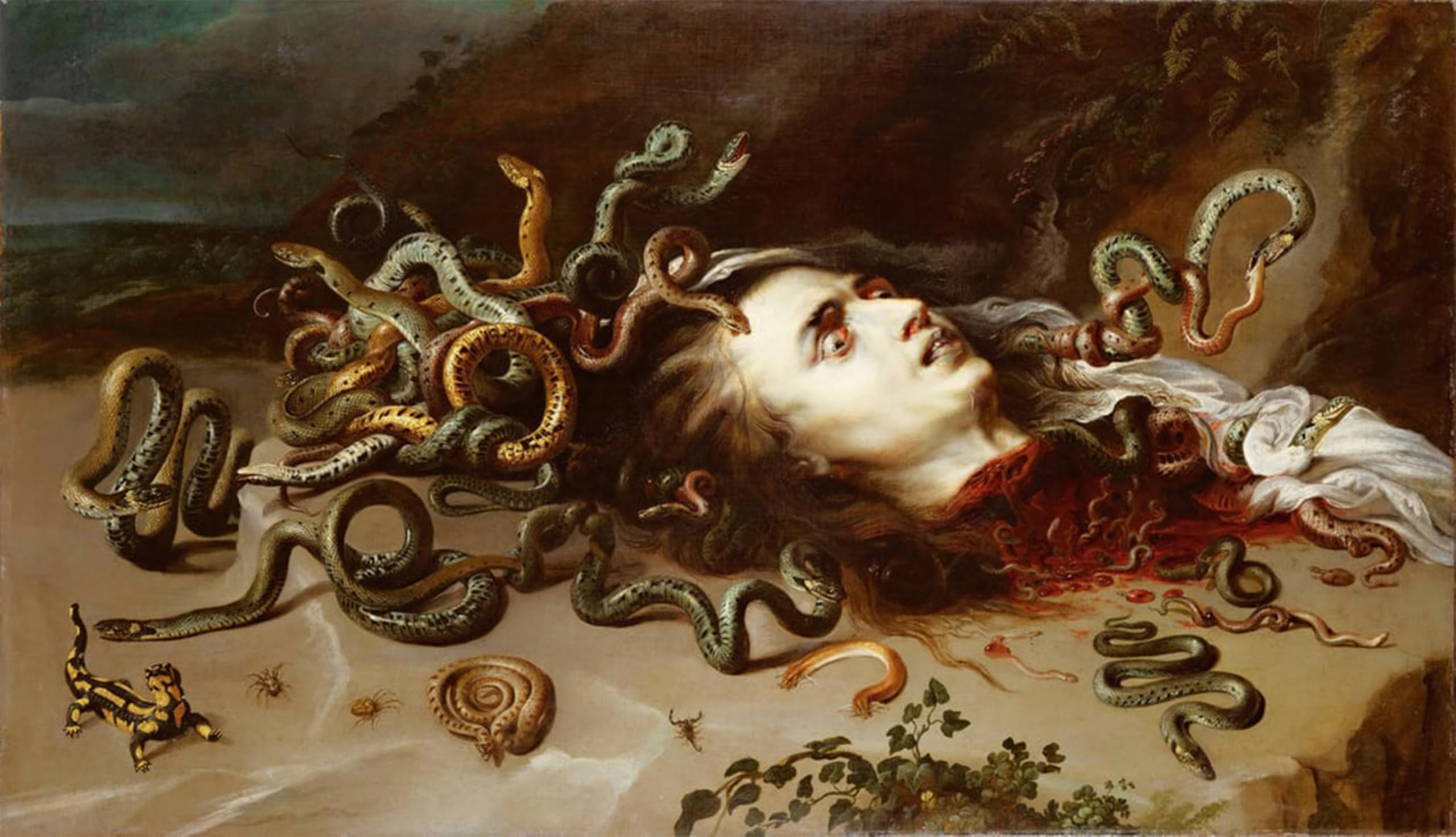 POSTERIIk Famous Modern Artwork Art Mural Tete De Meduse Head of Medusa Dimension by Peter Paul Rubens Oil Paintings Pictures for Home Decor 60x90cm