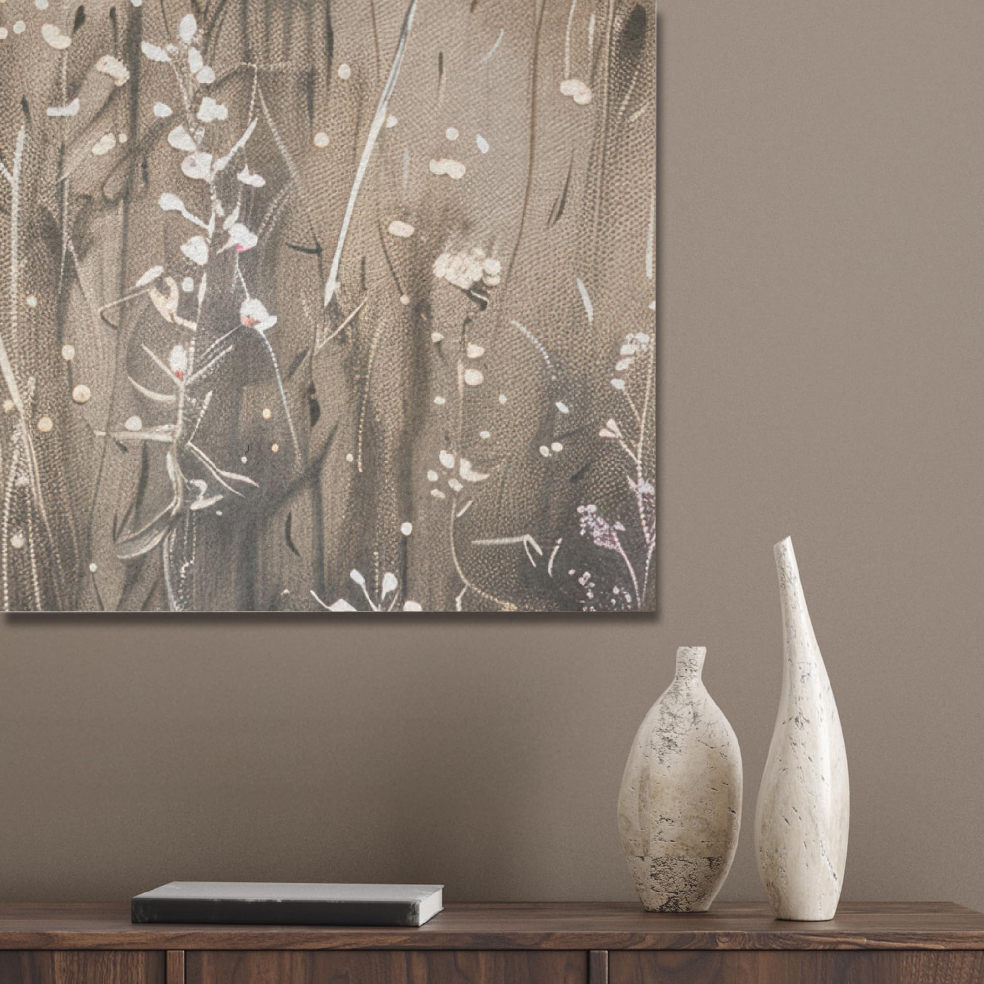 MuchoWow© Décoration en Feutre Murale Design 70x100 cm Élément Déco Chambre Salon Maison Cuisine Moderne Fleurs - Rose - Moderne - Beige