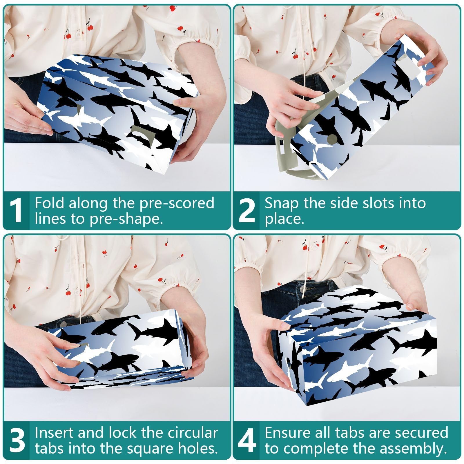 Classic Shark - Organizer per cartelle, in polipropilene resistente