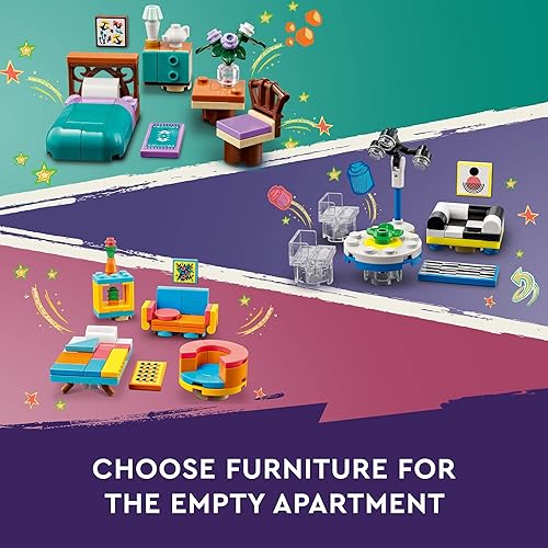 Miniatura 3 de LEGO Friends Downtown Flower and Design Stores 41732 - Juego de construcción con apartamento, tiendas, casa y personajes clásicos, modelo para