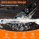 Digital Meat Thermometer for Cooking, Grilling & Candy – Collapsible Probe | Waterproof Thermometer, Backlit Display, Magnetic, Calibration Function (Black)