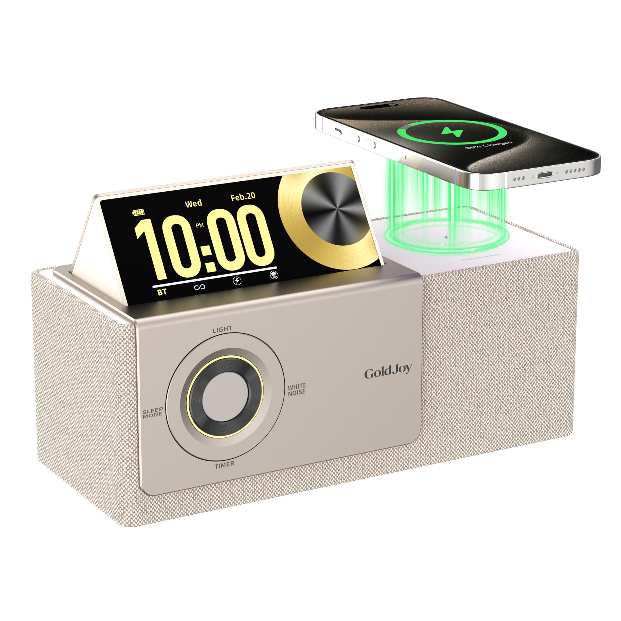 Goldjoy 7-in-1 Bluetooth-Lautsprecher, kabellose Ladestation für Zuhause