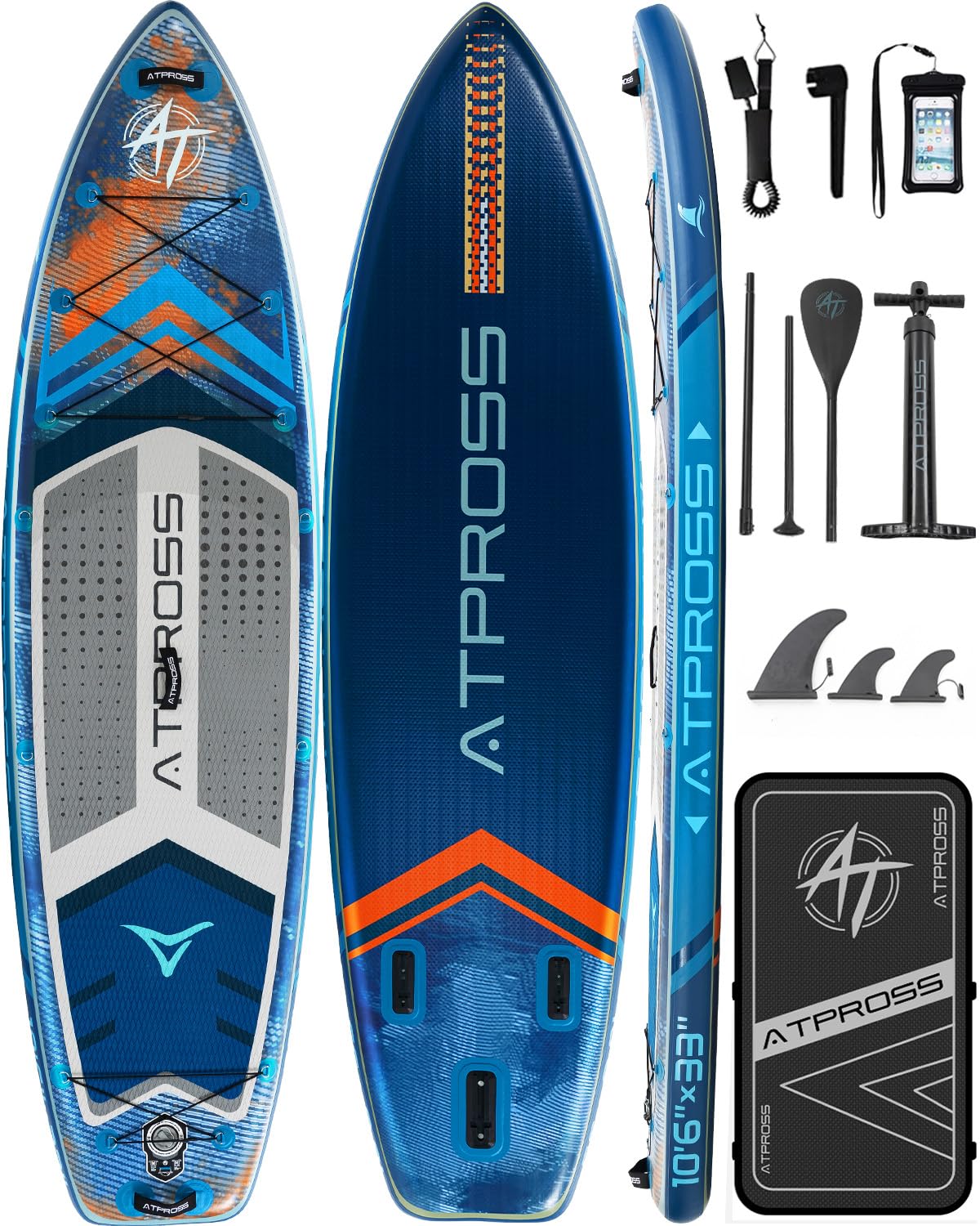 ATPROSS Tavola SUP Gonfiabile con Sedile Kayak e Accessori, 320x84cm Stand Up Paddle Extra Largo per 2 Persone, Portata 200kg, Canoa Gonfiabile 2 Posti Stabile e Antiscivolo per Mare e Surf