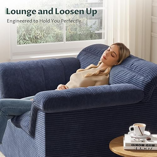 Miniatura 54 de Sofá Seccional Cloud de 51", Sofá Modular Moderno con Asiento Profundo, Cómodo Sofá Individual Comprimido, Sofás Tapizados de Pana para Sala