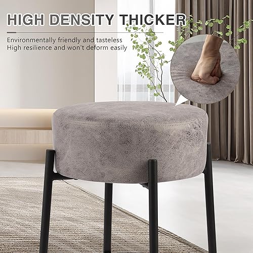 Miniatura 4 de LSSPAID Juego de 2 taburetes de bar, taburetes de bar modernos de isla de cocina de 29.5 pulgadas, sillas de bar sin espalda con reposapiés redondo,