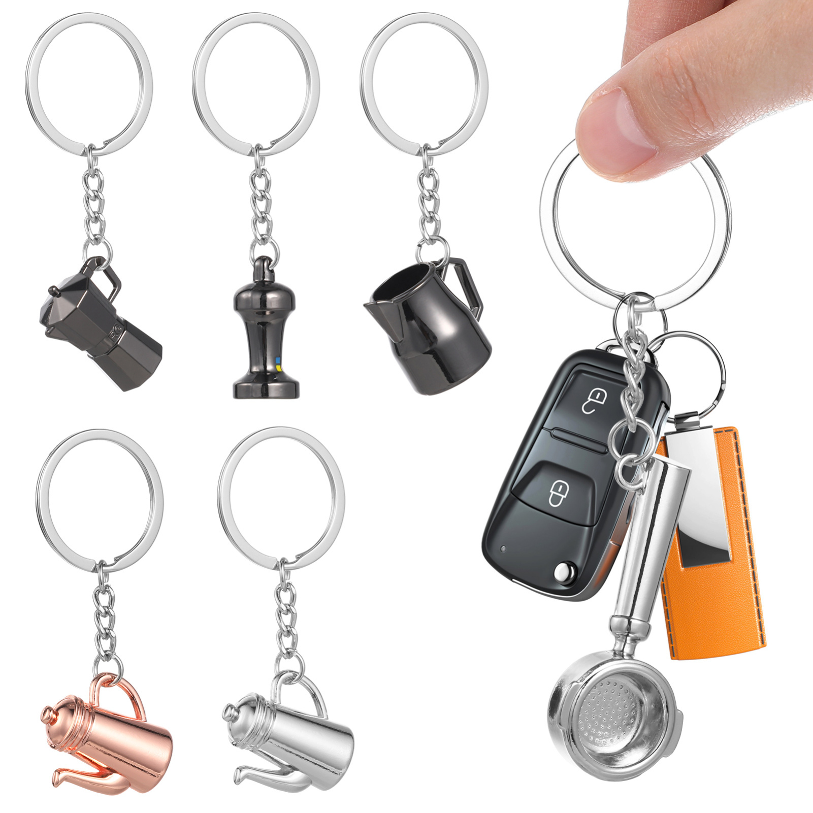 Amazon.com: 6Pcs Coffee Series Charm Keychain Sets Coffee Pitcher