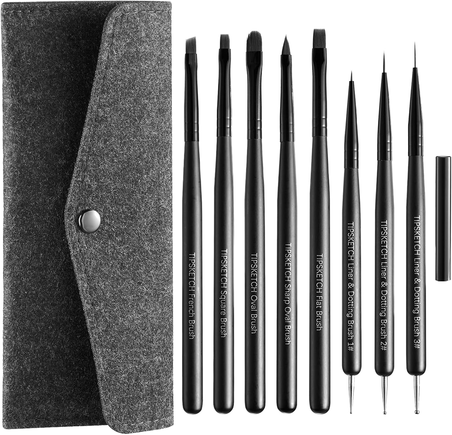 Nail Art Brush Set 8-Piece, Liner Brushes and Dotting Tools for Gel Nail Polish, French Tips, Detailed Painting and Dotting Nail Art Brush Set 8-Piece, Liner Brushes and Dotting Tools for Gel Nail Polish, French Tips, Detailed Painting and Dotting