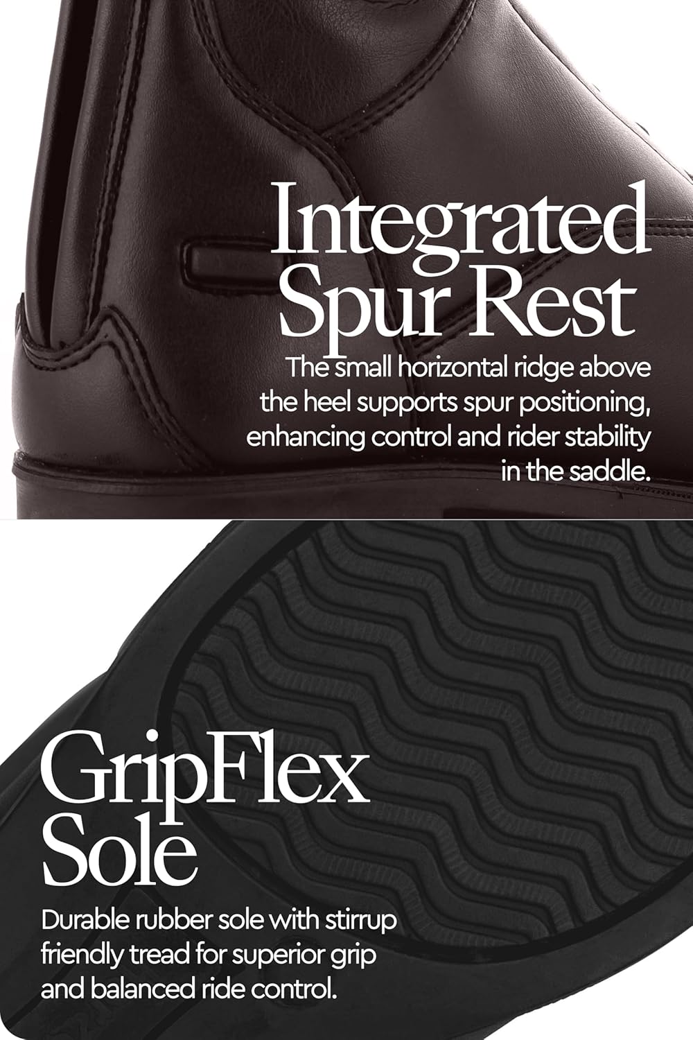 HORZE Rover Women's Synthetic Leather Classic Tall Field Riding Boots | Water-Resistant with Laces and Rear Zipper - Image 6