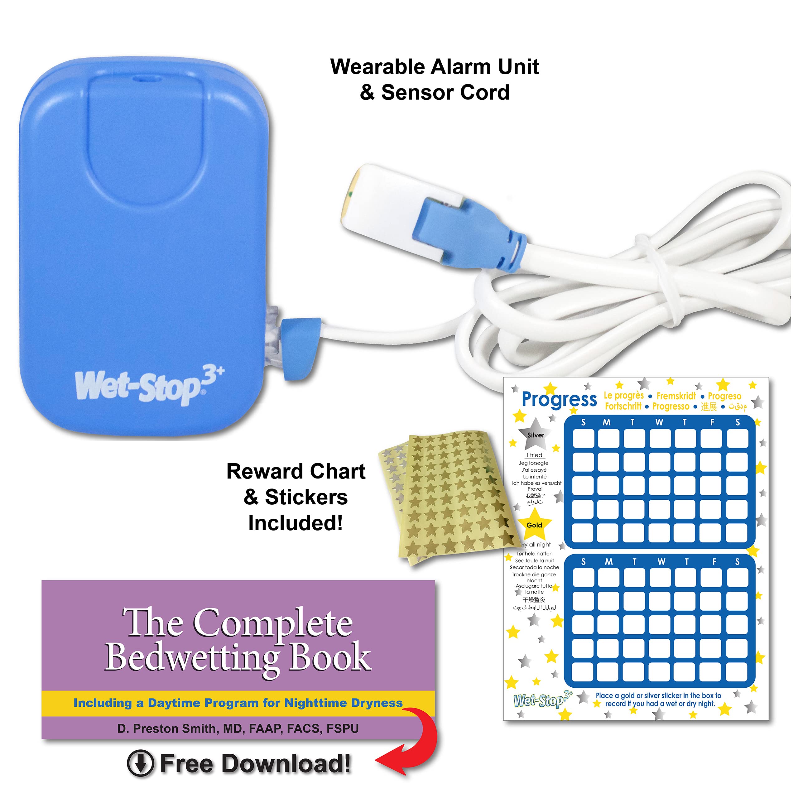 Buy Wet Stop 3 Bedwetting Alarm (BLUE) 6 Alarms & Vibration, Enuresis