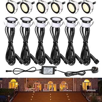 Warm White Decking Lights, Ø31MM Recessed LED Deck Light Kits IP67 ...