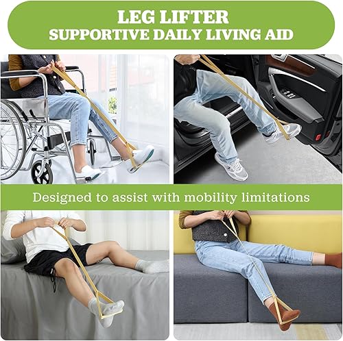 Miniatura 7 de LIFT & TUCK DESIGN 3 piezas de ayuda de calcetines de madera para personas mayores y correa levantadora de piernas, diseñado en Australia, ayuda de