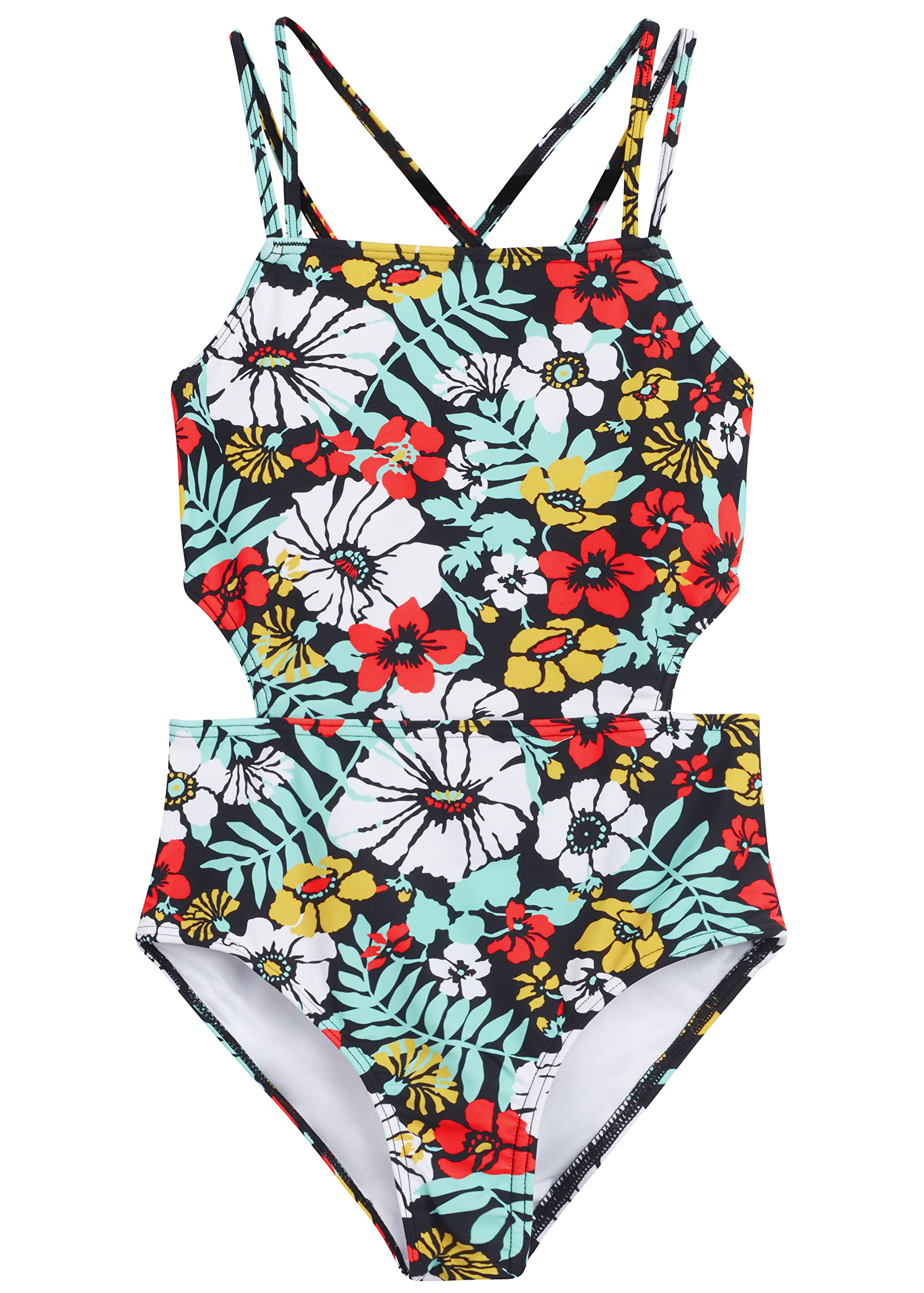 Kanu Surf Girls' Beach Girl Sport Cut-Out One Piece Swimsuit