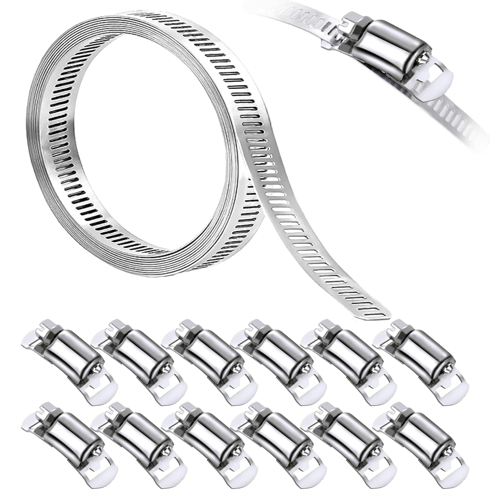 QWORK Lot De 20 Colliers De Serrage CV En Acier Inoxydable