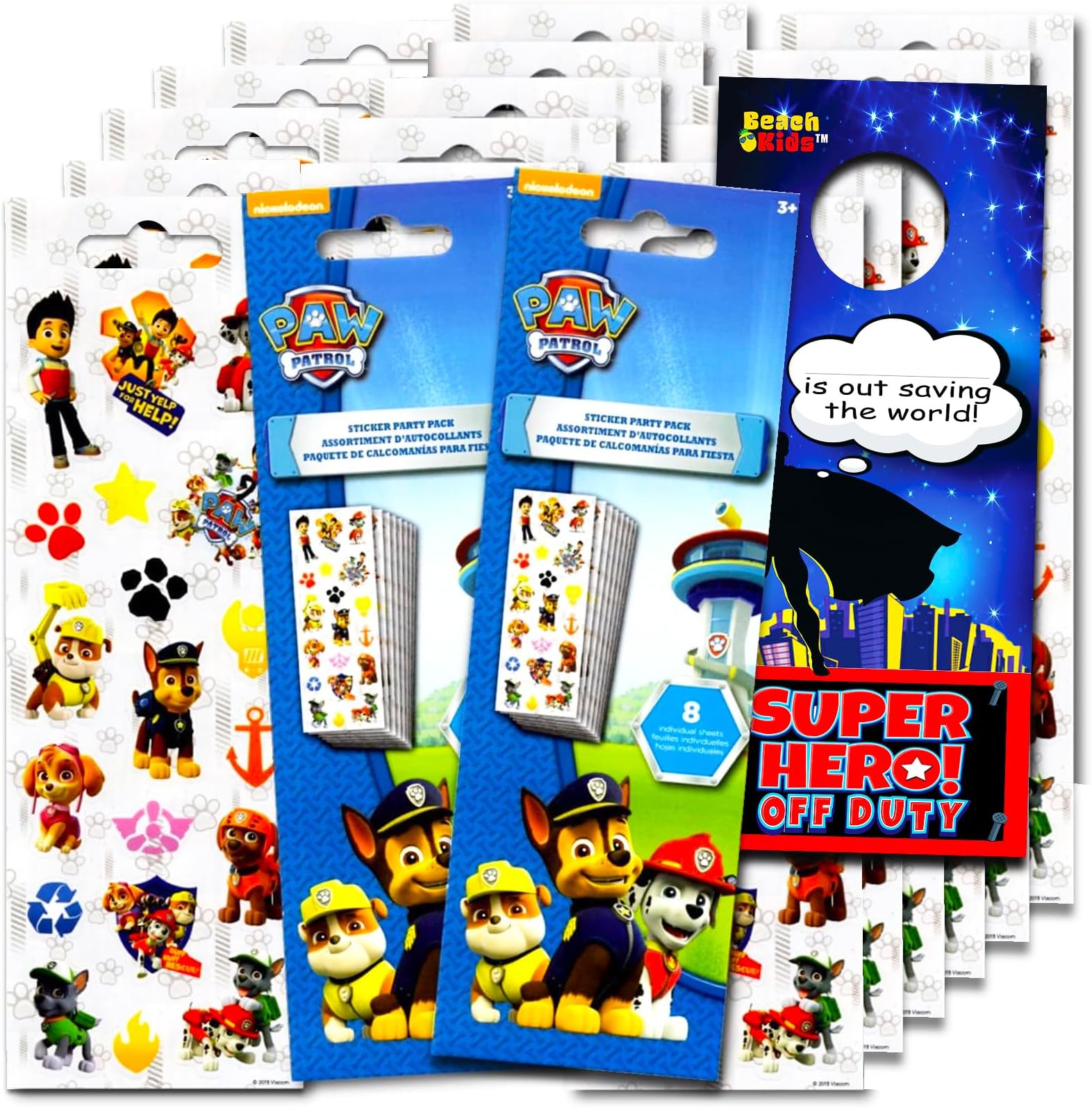 Paw Patrol Party Favors Sticker Pack Bundle Includes 300+ Reward Stickers for Boys, Girls, Kids, Birthday Parties, Party Supplies, Paw Patrol Kids Stickers