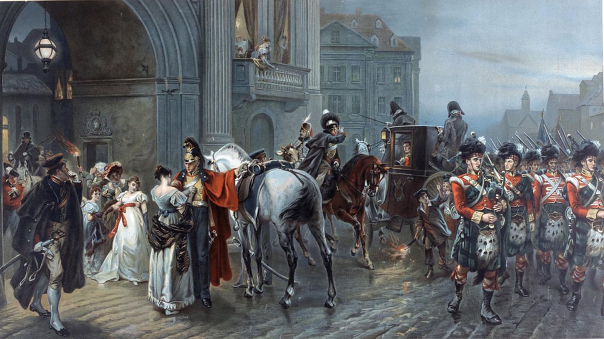 Artxlxxbn No Frame Famous Print Painting Colorful Art Print Summoned To Waterloo Brussels By Robert Alexander Canvas Art Decorations For Home Decor 60X90cm
