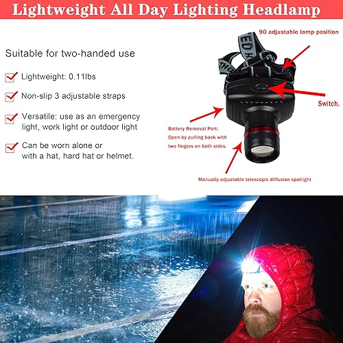 Miniatura 4 de Car Roadside Emergency Kit, with Jumper Cables Automotive Kit,Car Safety Roadside Assistance Kit Headlamp,Tow Straps, Safety Hammers, Rainwear,