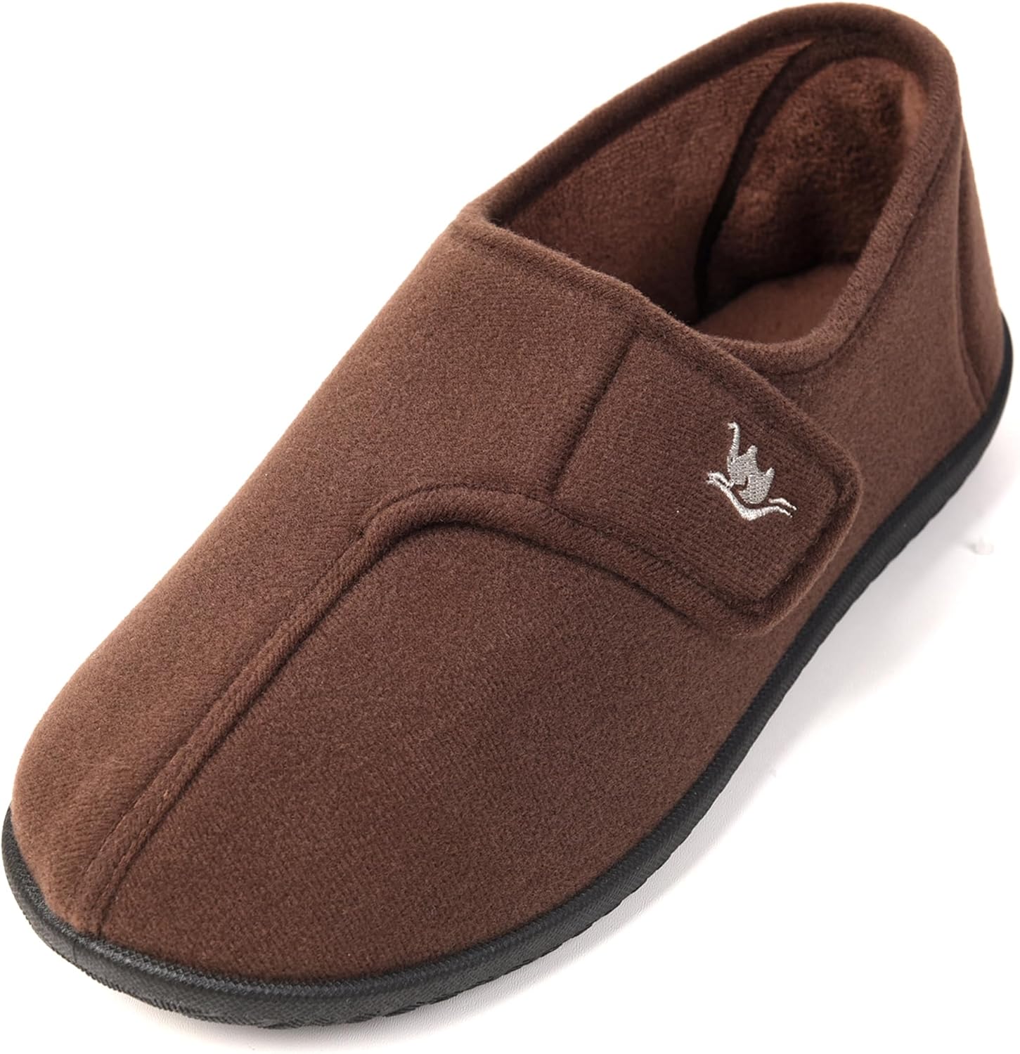 Men's Adjustable Wrap 80-D Memory Foam Diabetic Slippers for Swollen Feet, Edema, Arthritis, Elderly Indoor/Outdoor w/Anti Slip Sole - Image 4