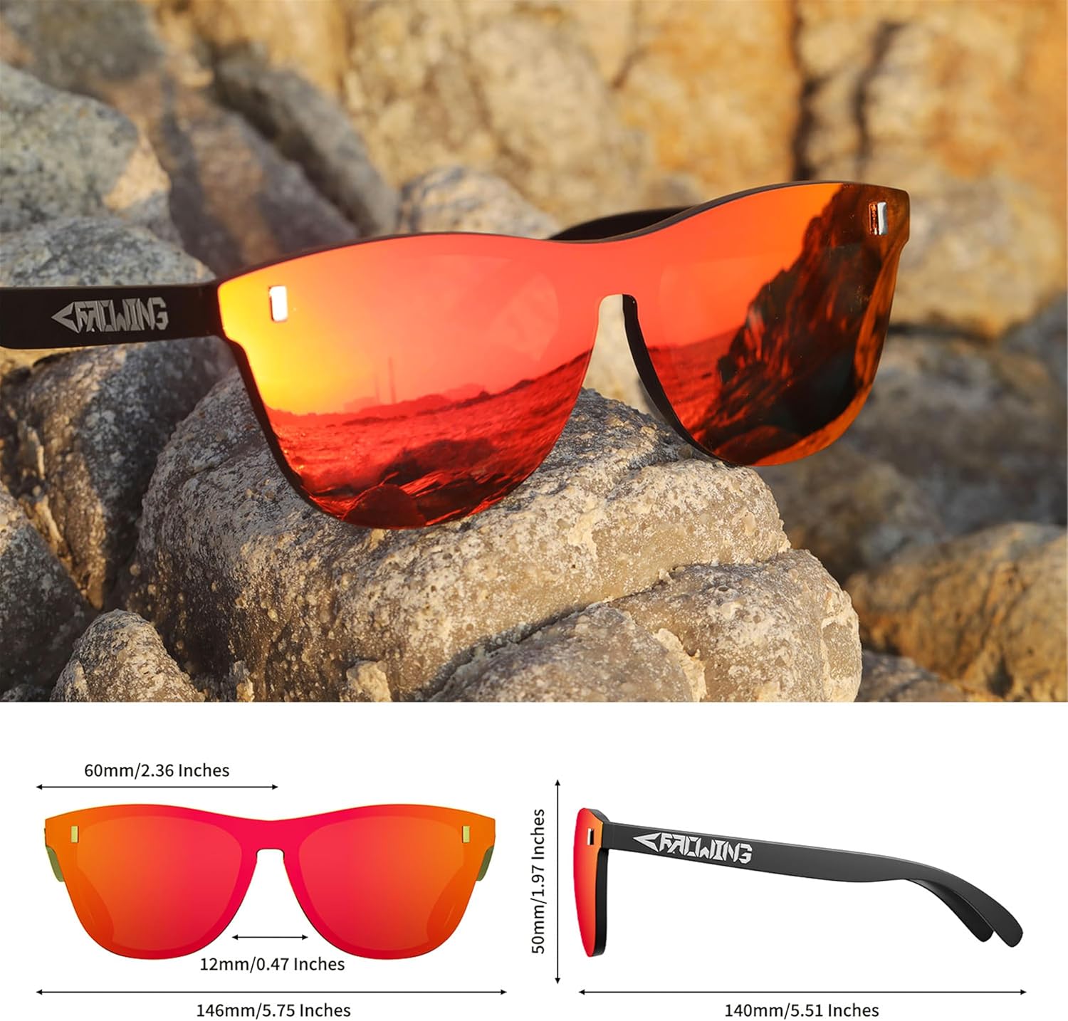 ROCKNIGHT HD Polarized UV400 Protection Anti Glare Sunglasses TR90 Frame Lightweight Beach Driving - Image 3