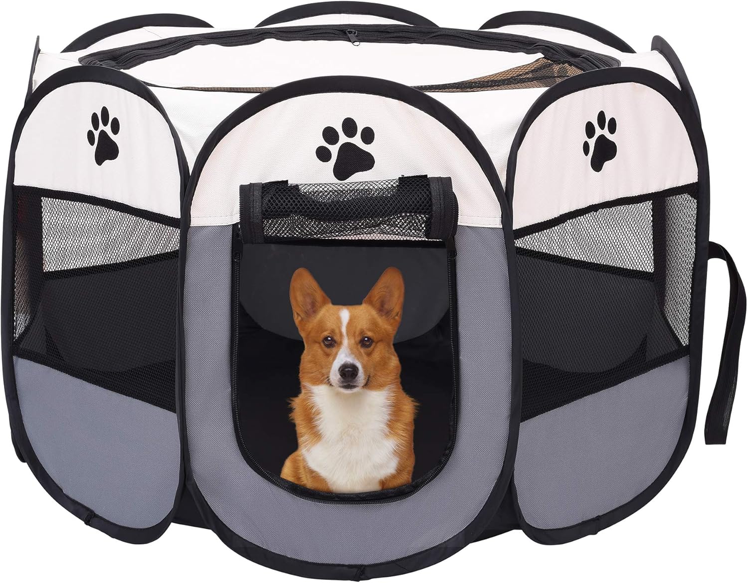 Mile High Life | Portable Cat Dog Crate | Foldable Dog Case Tent | Collapsible Travel Crate | Water Resistant Shade Cover | for Dogs/Cats/Rabbit (Gray, Small (Pack of 1)) : Pet Supplies