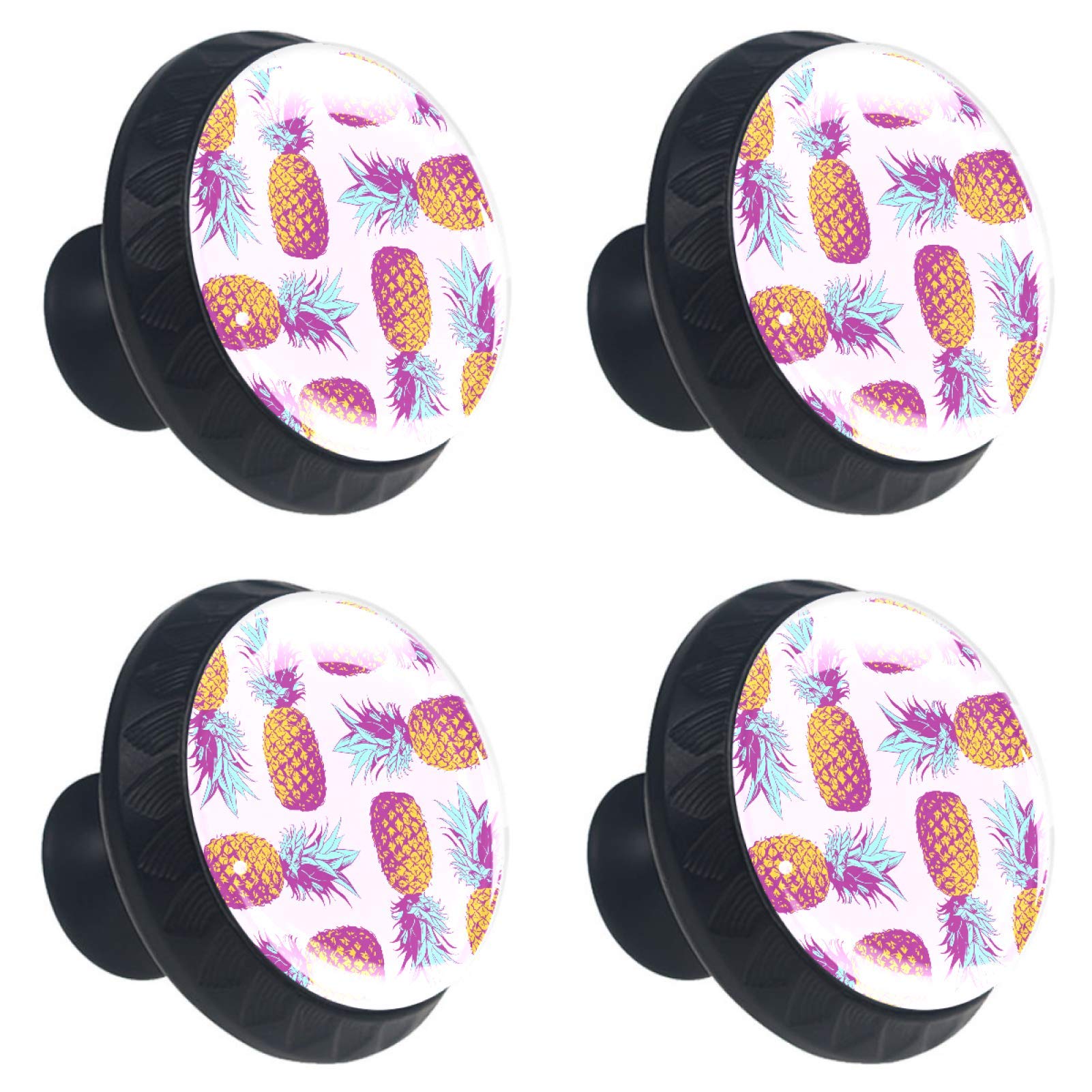 Boutons de meuble ronds en verre pour remplacer une poignée cassée rose