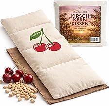 Cherry Stone Cushion Large - Microwavable Heat Cushion - Against Tension of Neck and Shoulders or Colic - Natural Cherry Stones - Removable, Washable Cover - 20 x 50 cm