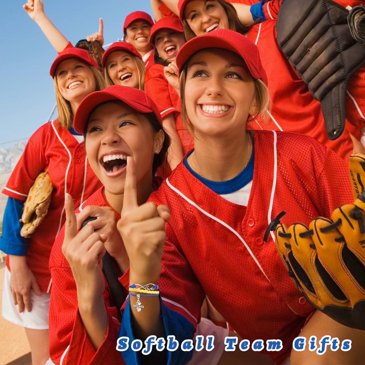 Sieral 4 Pieces Softball Gifts for Girls 14oz Water Bottle Hair Scrunchies Bracelet Jewelry Zipper Pouch Stuff Gift Accessories Softball Gift for Girls Women Sports Team Player Lover Goodie Bag Favors - Image 6