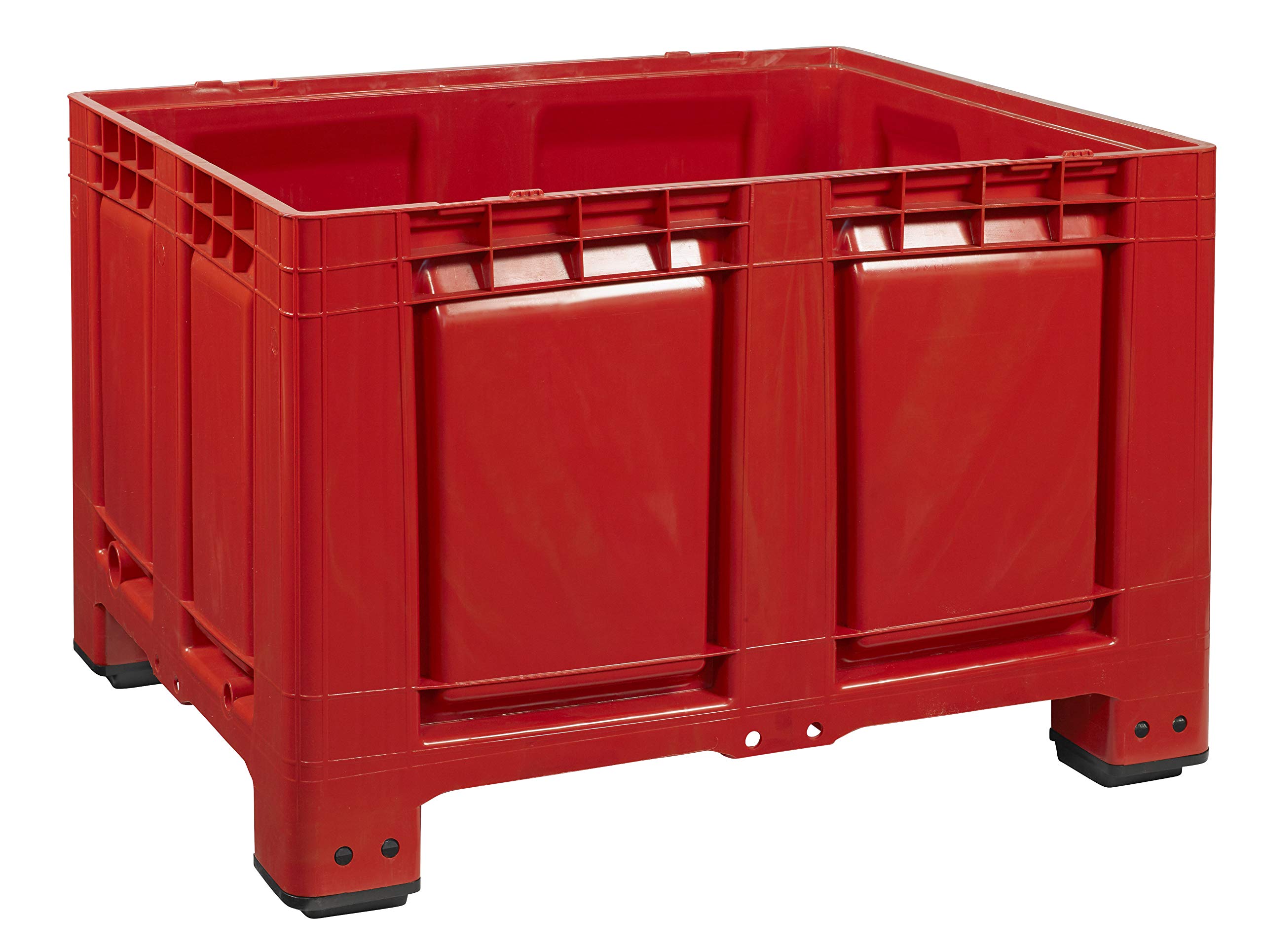 Palettenbox LxBxH: 1200 x 1000 x 790 mm geschlossen mit 4 Füße in rot