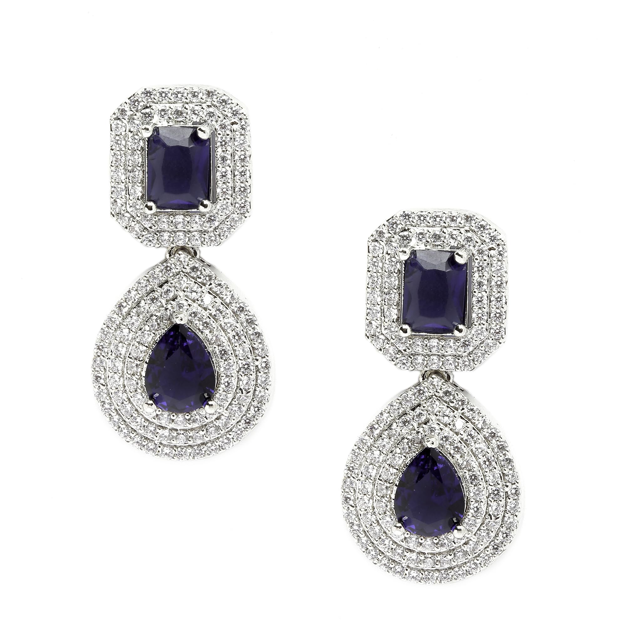 See full amazon price history chart for ZENEME Rhodium-Plated American Diamond Studded Square & Teardrop Shaped Drop Earrings For Girls and Women (Navy Blue) ZENEME Rhodium-Plated American Diamond Studded Square & Teardrop Shaped Drop Earrings For Girls and Women (Navy Blue) (B0CGF1KYJM) Amazon Price History, Amazon Price Tracker