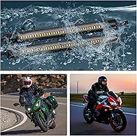 Vista 7 de 2 piezas de luz de señal de giro LED para motocicleta, luz de señal de giro DRL de horquilla, luces de circulación diurna flexibles de doble