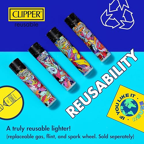 Miniatura 7 de Clipper - Encendedor clásico grande reutilizable - Paquete de encendedores recargables icónicos de primera calidad - Reemplaza la rueda de butano,