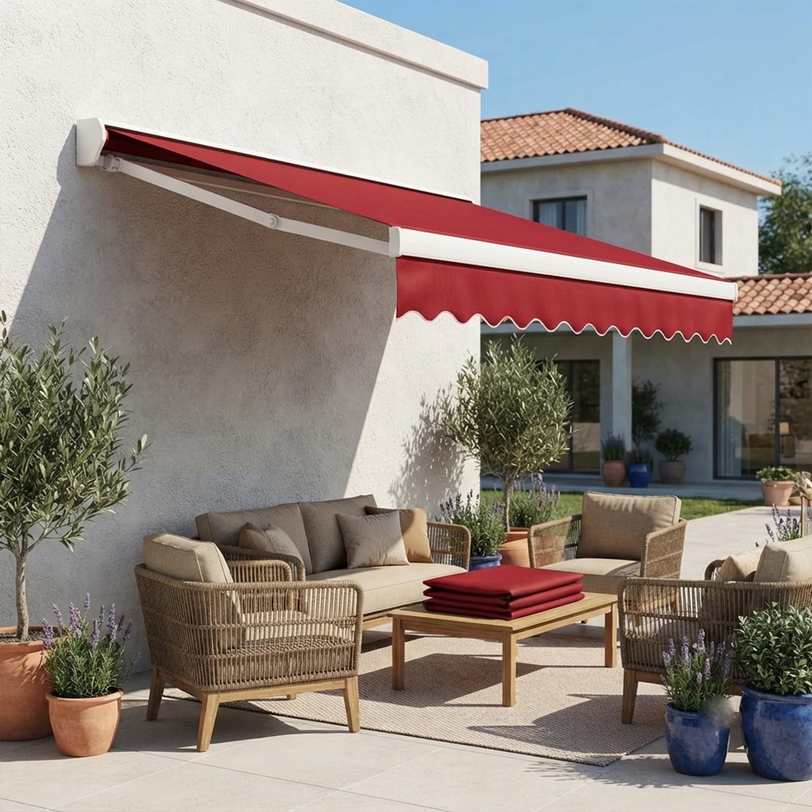 Tela acrílica impermeable para toldo de terraza y jardín de 390x300