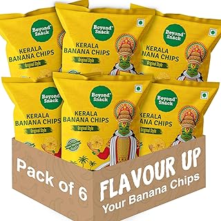 Beyond Snáck Natural Kerala Banana Chips Healthy and Delicious Snacks- No Hand Touch- Original Style Salted 600gms