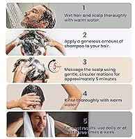 Vista 5 de Champú de Biotina para el Crecimiento del Cabello para Hombres: Champú Espesante Natural con Aceite de Árbol de Té, Ginseng y Menta para la Pérdida