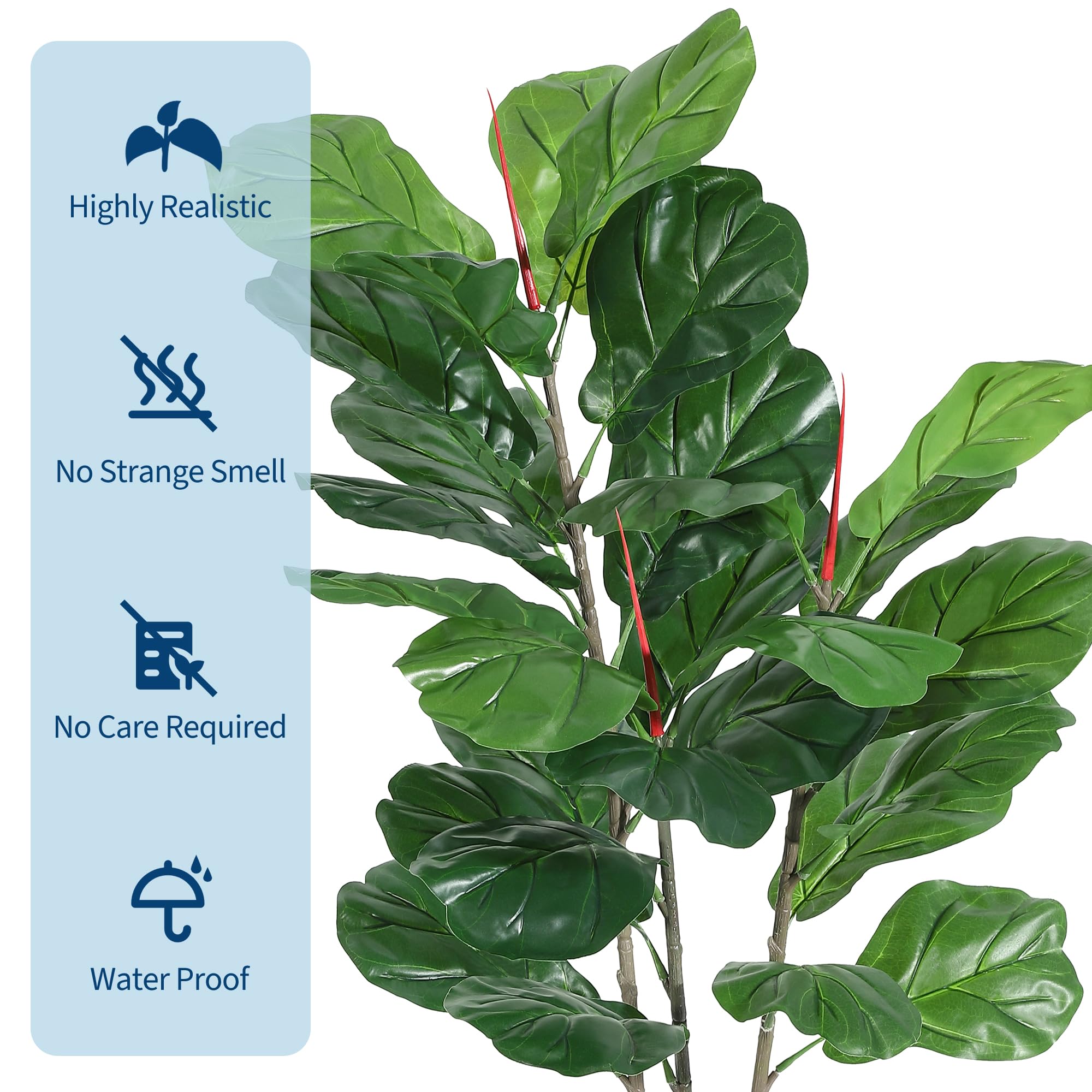 Amazon｜人工観葉植物 フィカス・リラータ 99cm フェイクグリーン 鉢 